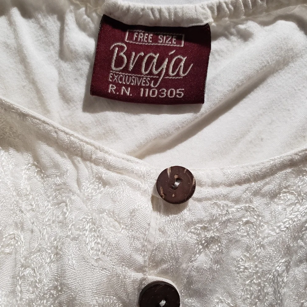 *Braja* Cream tank top with tie back, free size - Picture 7 of 8